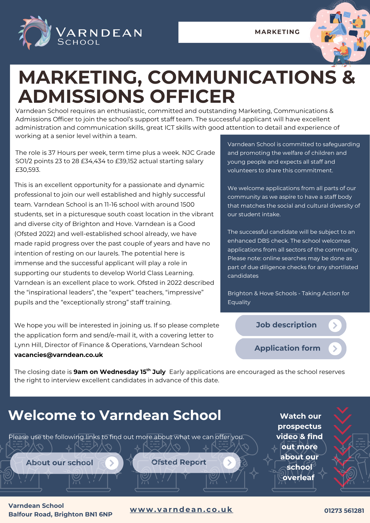 Marketing, Communications & Admissions Officer