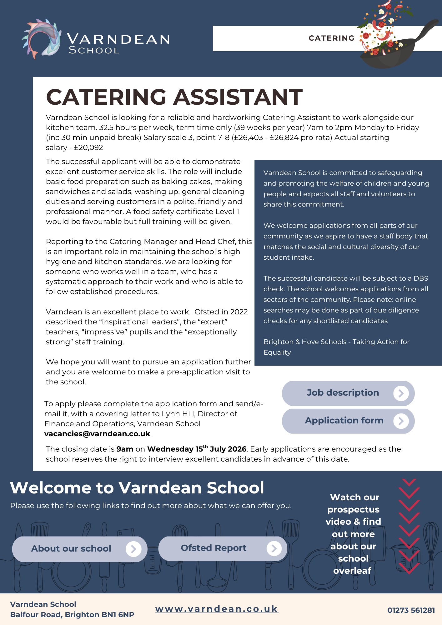 Catering Assistant July 2026
